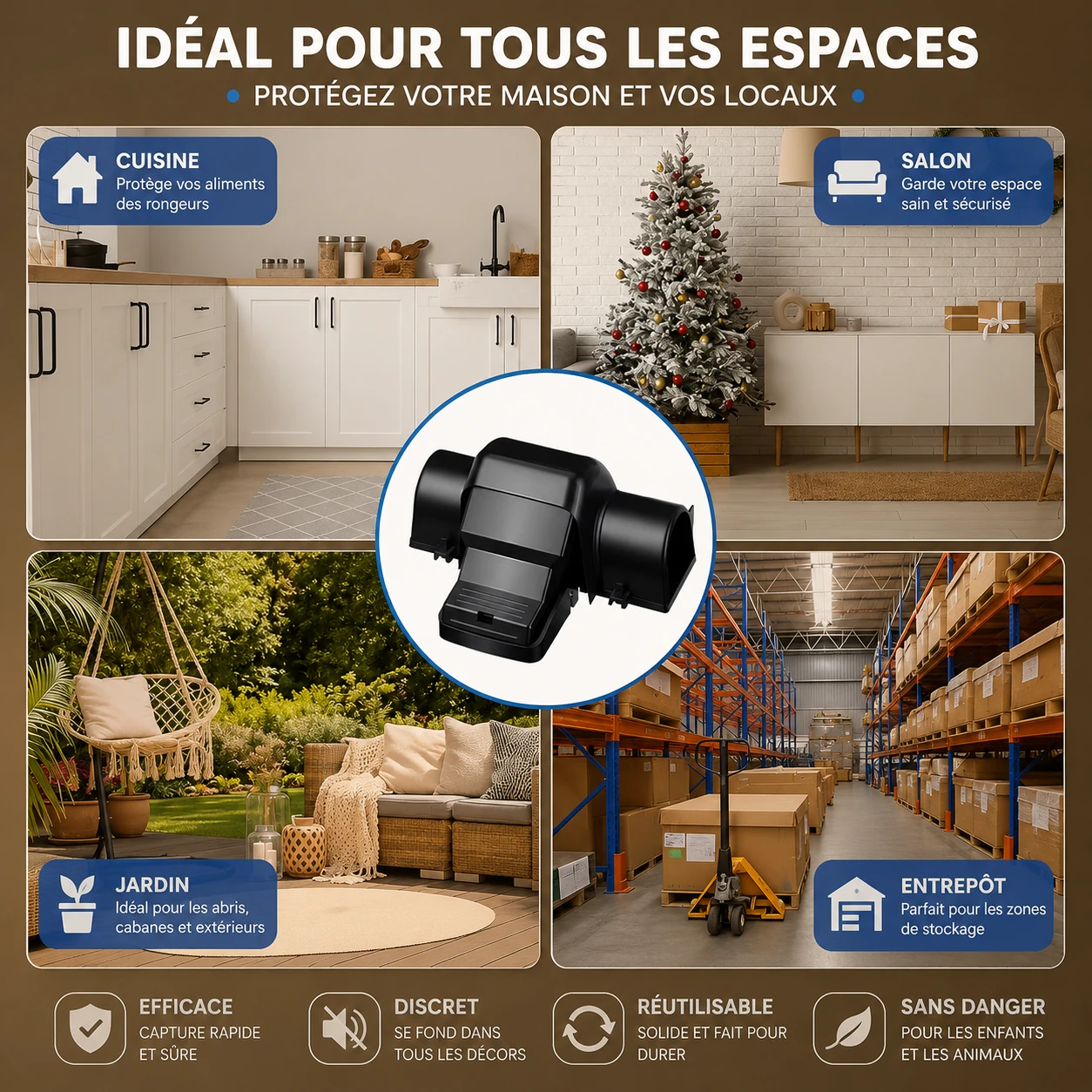 La station de piégeage convient à tous les espaces