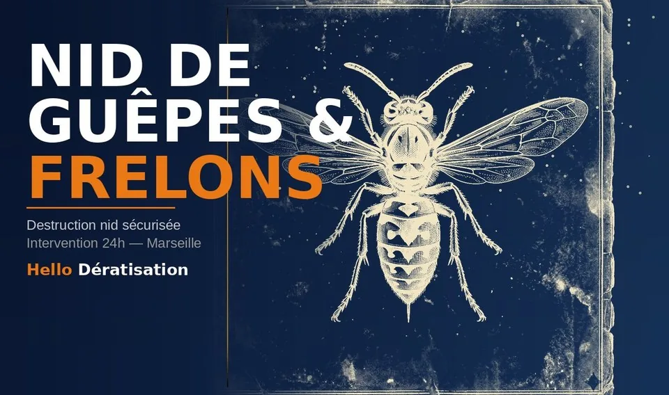Nid de guêpes et frelons à Marseille — Hello Dératisation, destruction sécurisée frelon asiatique inclus