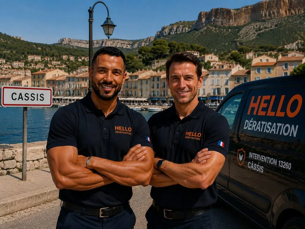 Medhi et Julien, fondateurs de Hello Dératisation, à Cassis — dératisation et nuisibles au port, dans les restaurants et près des calanques (13260)