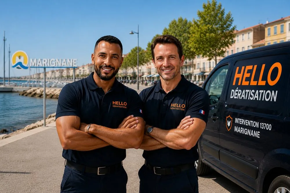 Medhi et Julien, fondateurs de Hello Dératisation, à Marignane — dératisation et nuisibles à l'aéroport, dans les zones des Paluns et au centre-ville (13700)