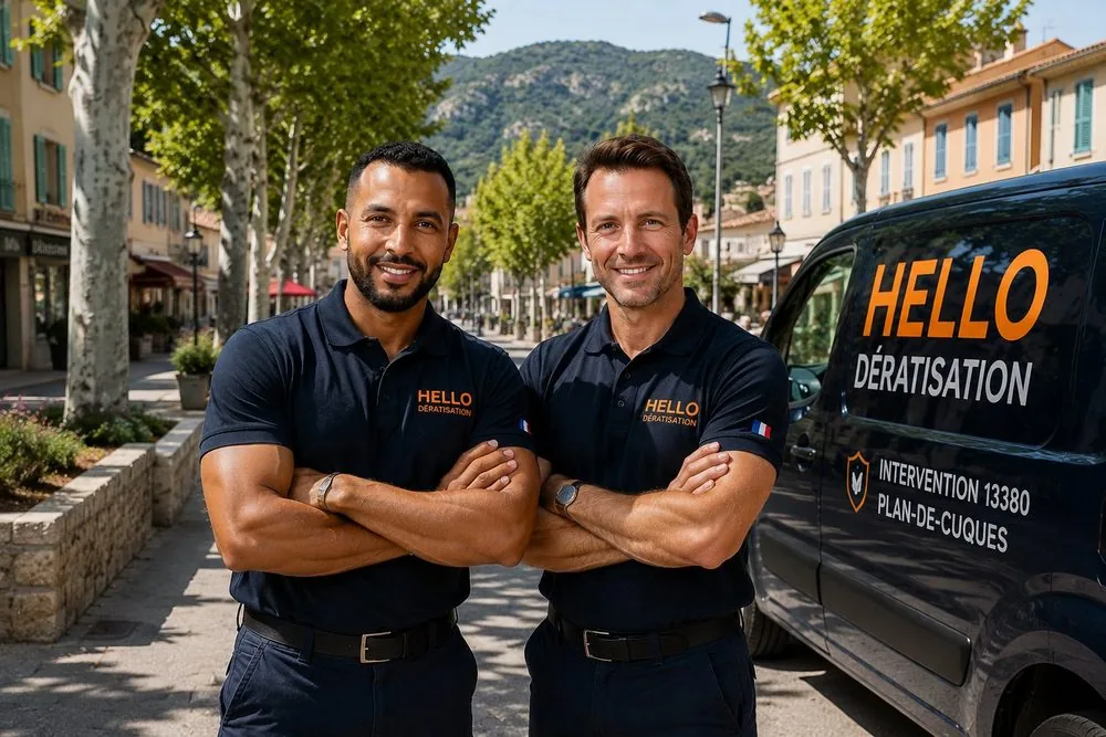 Medhi et Julien, fondateurs de Hello Dératisation, à Plan-de-Cuques — dératisation et nuisibles au centre et dans les secteurs Nord, Sud, Est et Ouest (13380)
