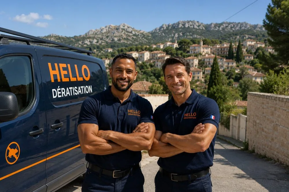 Medhi et Julien, fondateurs de Hello Dératisation, dans le 13e arrondissement de Marseille — dératisation et nuisibles à Château-Gombert, La Rose et Saint-Jérôme (13013)