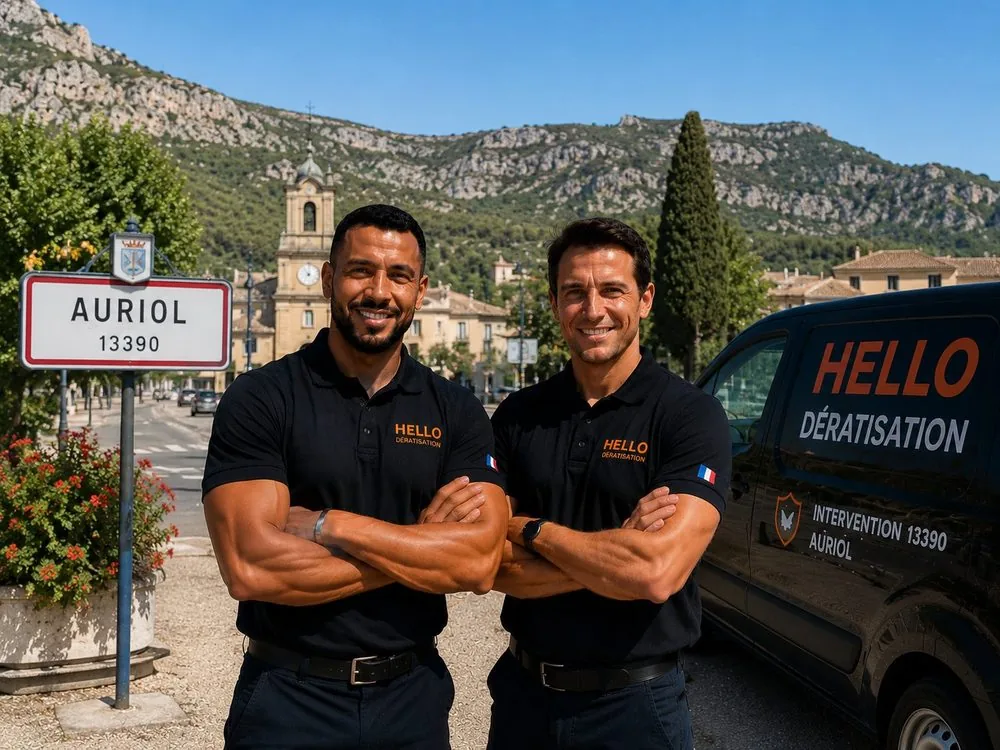Medhi et Julien, fondateurs de Hello Dératisation, à Auriol — dératisation et nuisibles au village, dans la vallée de l'Huveaune et les zones d'activités (13390)